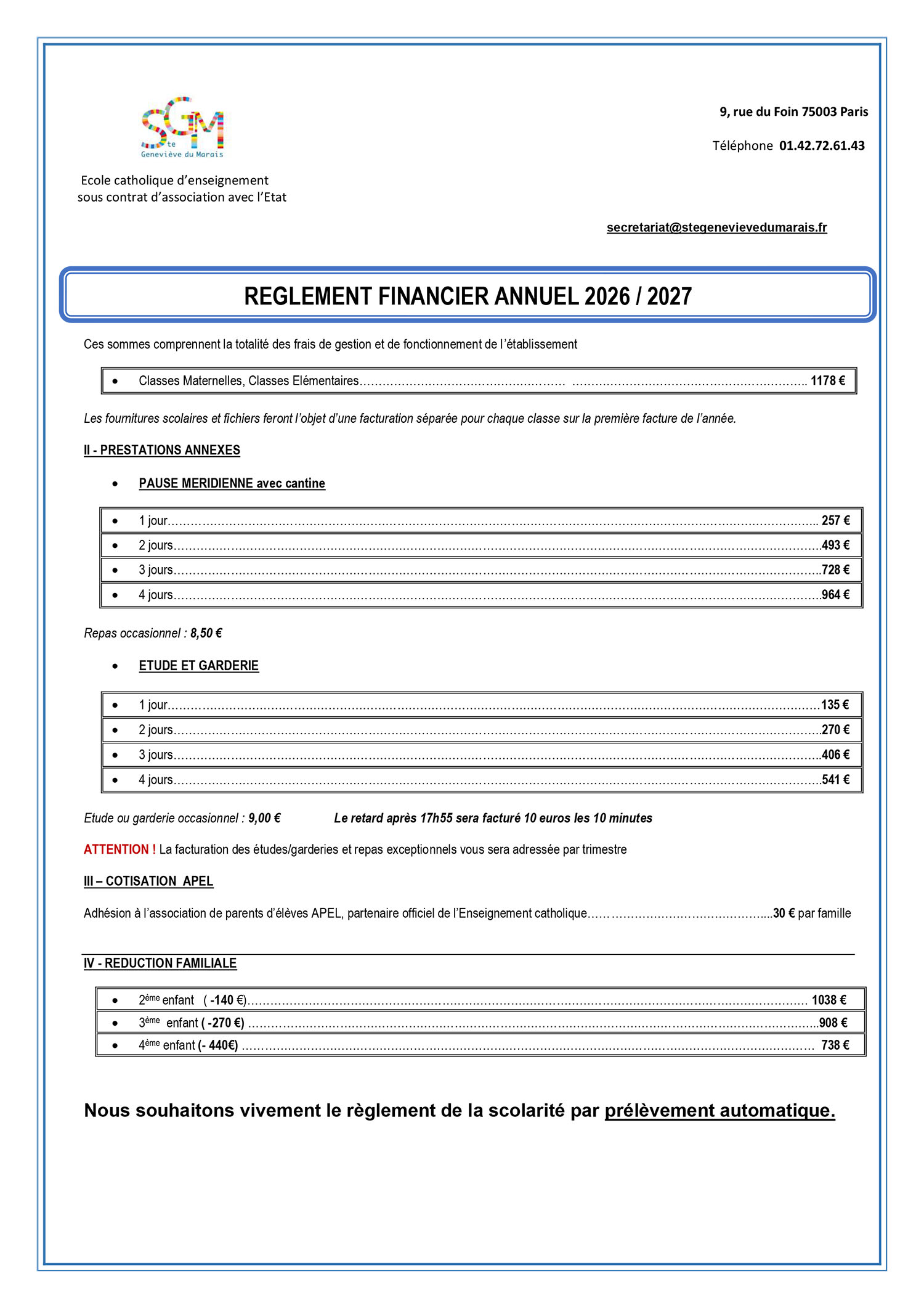 règlement financier 2026 - 27